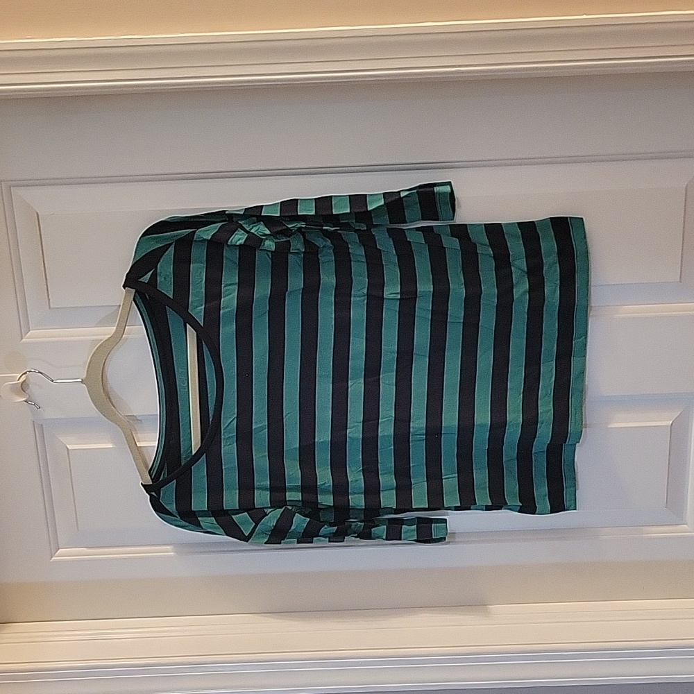 Loft green and blue striped 3/4 sleeve small
